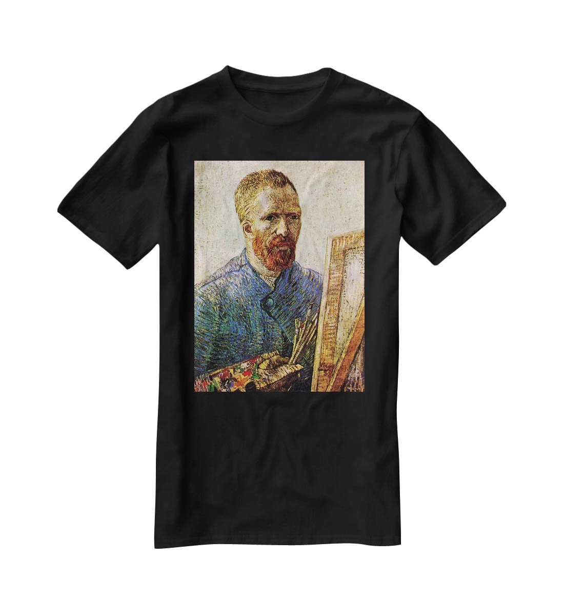 Self-Portrait in Front of the Easel by Van Gogh T-Shirt - Canvas Art Rocks - 1