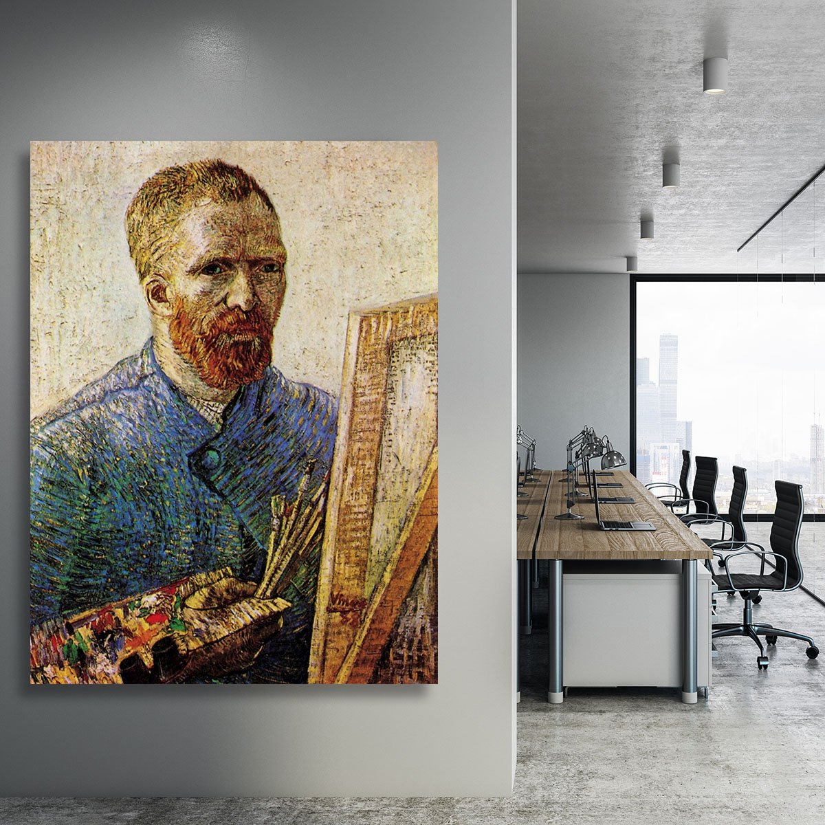 Self-Portrait in Front of the Easel by Van Gogh Canvas Print or Poster