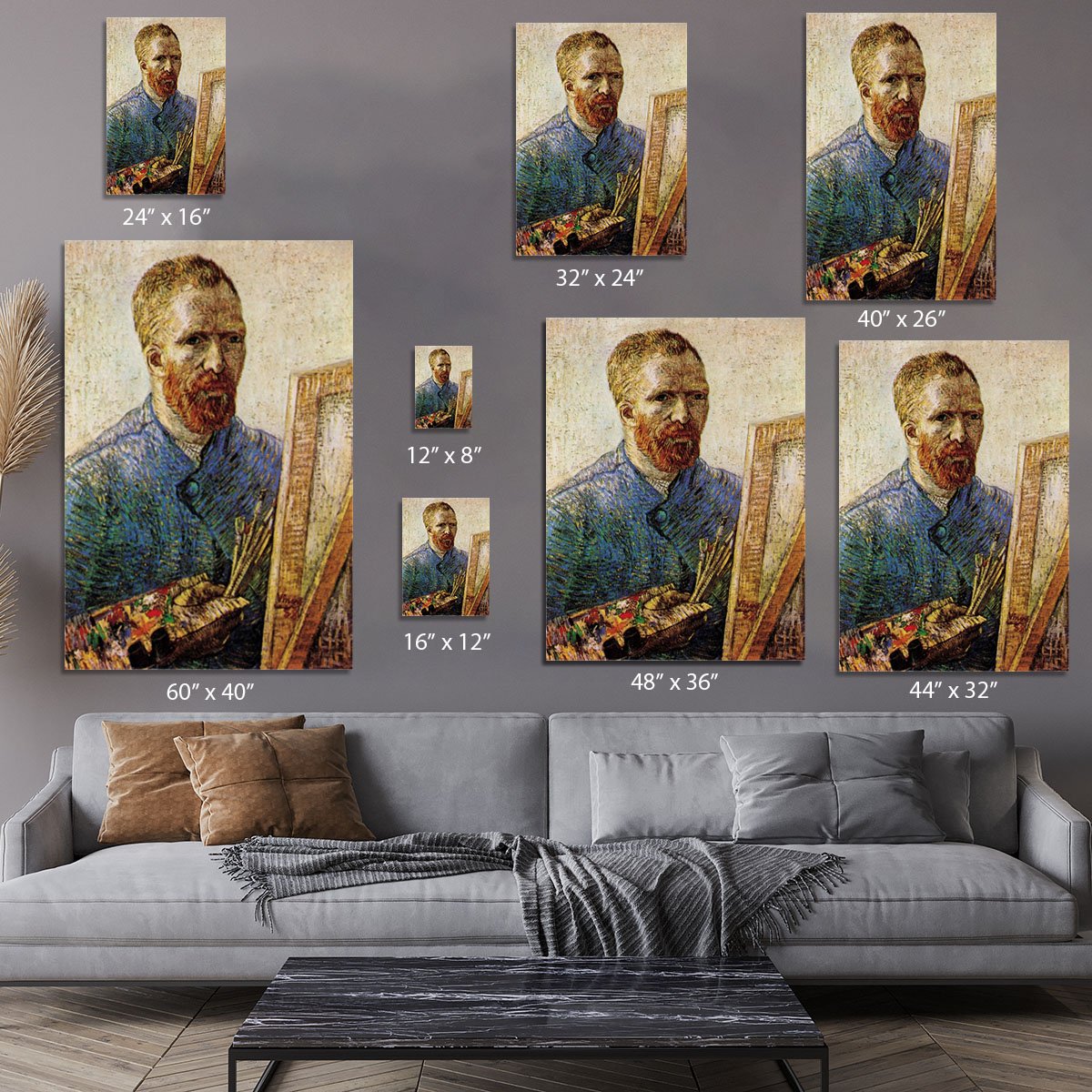 Self-Portrait in Front of the Easel by Van Gogh Canvas Print or Poster