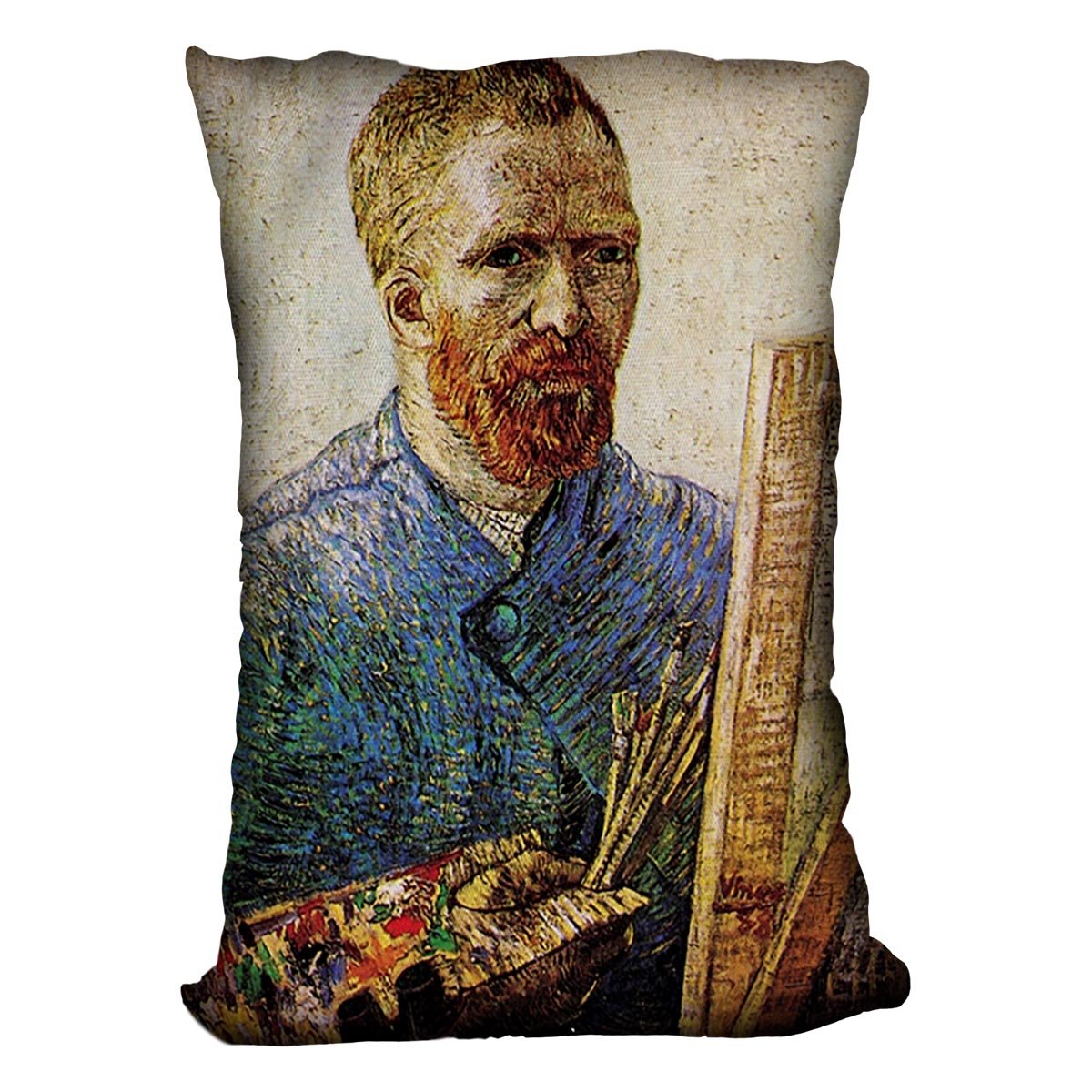 Self-Portrait in Front of the Easel by Van Gogh Throw Pillow