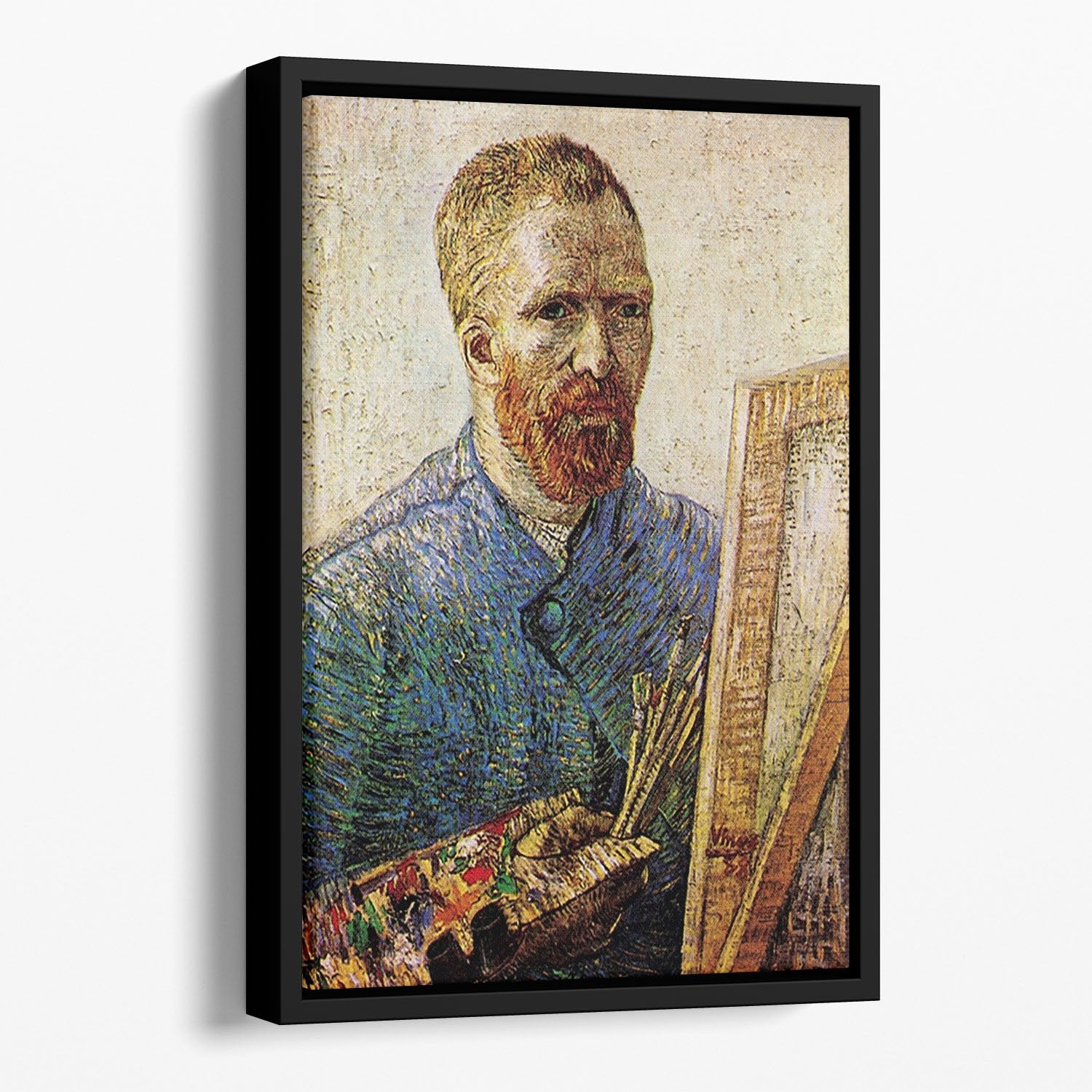 Self-Portrait in Front of the Easel by Van Gogh Floating Framed Canvas