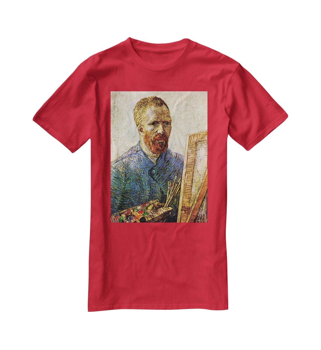 Self-Portrait in Front of the Easel by Van Gogh T-Shirt - Canvas Art Rocks - 4