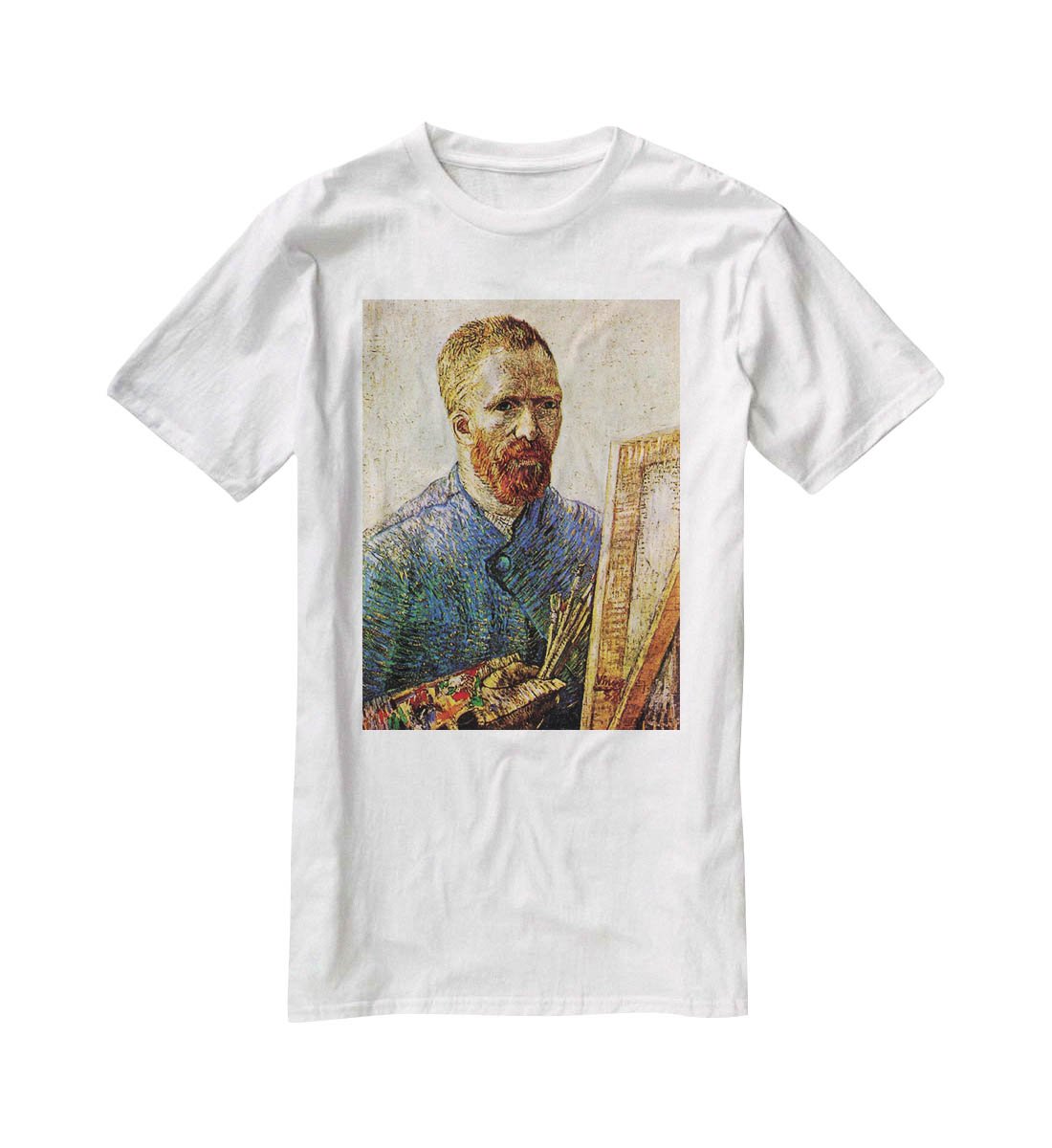 Self-Portrait in Front of the Easel by Van Gogh T-Shirt - Canvas Art Rocks - 5