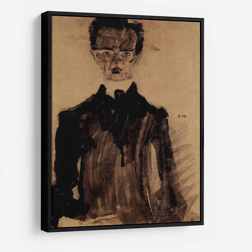 Self-Portrait in a black robe by Egon Schiele HD Metal Print - Canvas Art Rocks - 6