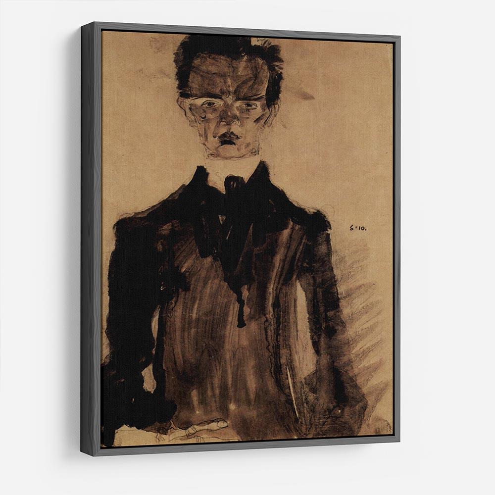 Self-Portrait in a black robe by Egon Schiele HD Metal Print - Canvas Art Rocks - 9