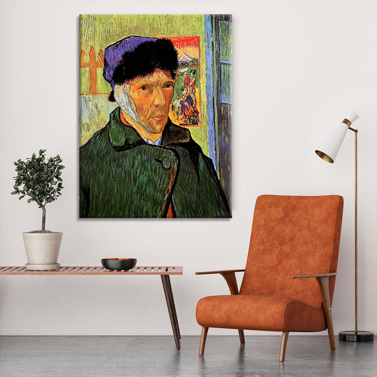 Self-Portrait with Bandaged Ear by Van Gogh Canvas Print or Poster