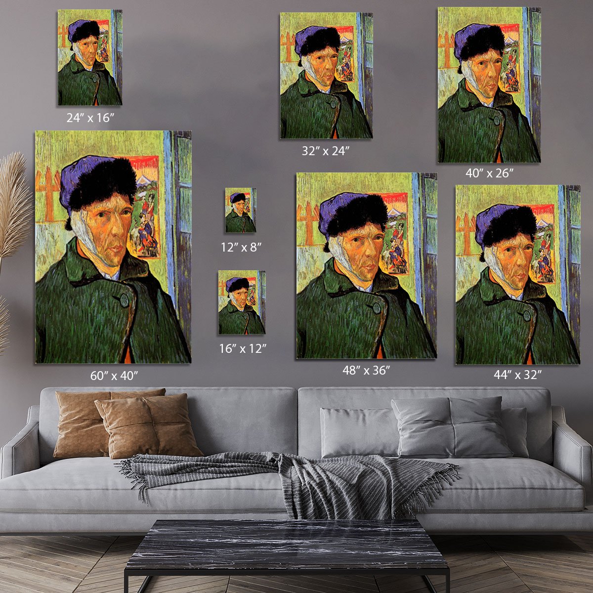 Self-Portrait with Bandaged Ear by Van Gogh Canvas Print or Poster