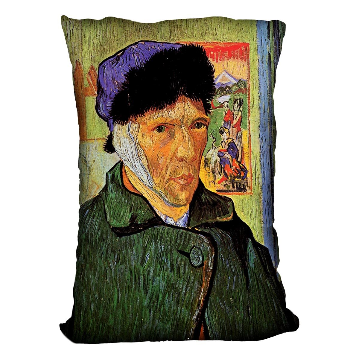 Self-Portrait with Bandaged Ear by Van Gogh Throw Pillow