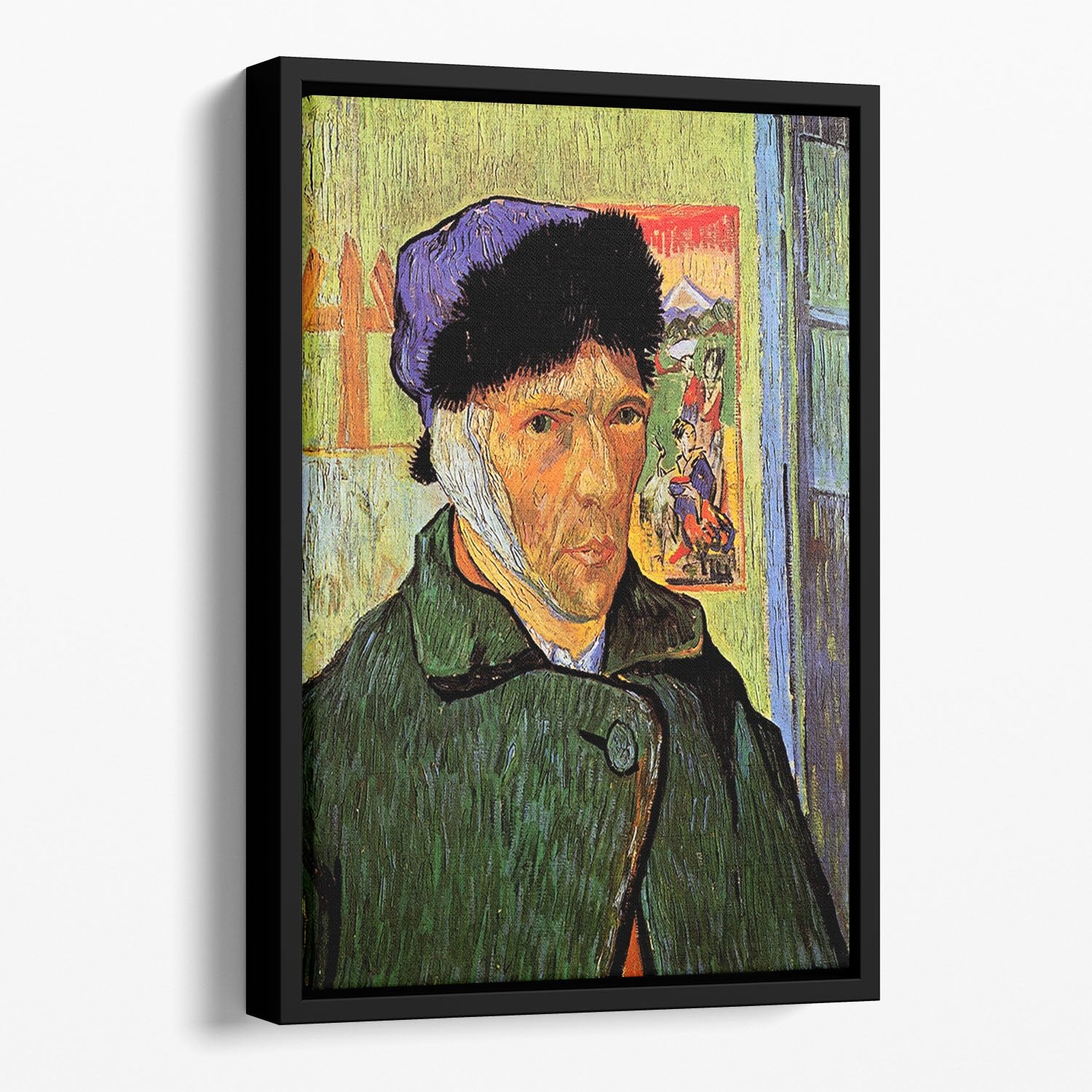 Self-Portrait with Bandaged Ear by Van Gogh Floating Framed Canvas