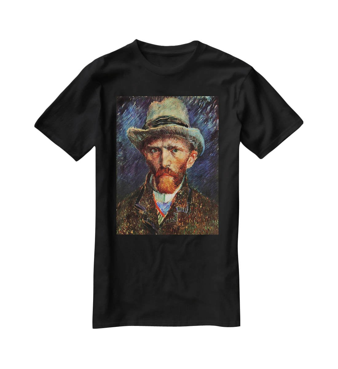 Self-Portrait with Grey Felt Hat by Van Gogh T-Shirt - Canvas Art Rocks - 1