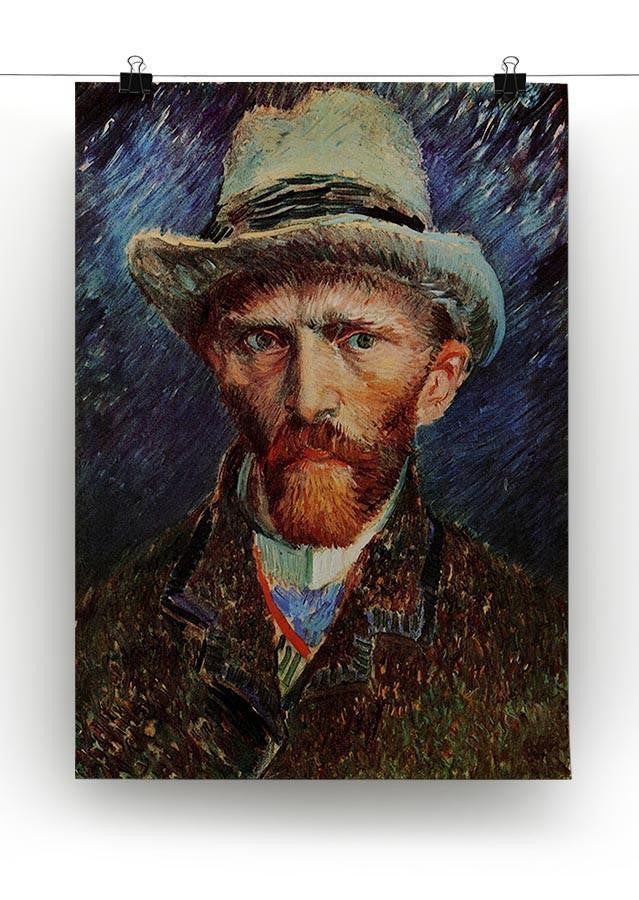 Self-Portrait with Grey Felt Hat by Van Gogh Canvas Print & Poster - Canvas Art Rocks - 2