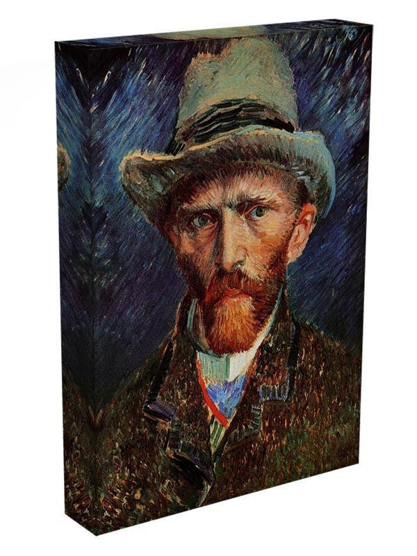 Self-Portrait with Grey Felt Hat by Van Gogh Canvas Print & Poster - Canvas Art Rocks - 3
