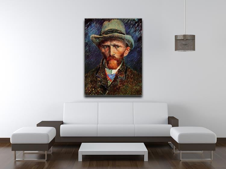 Self-Portrait with Grey Felt Hat by Van Gogh Canvas Print & Poster - Canvas Art Rocks - 4