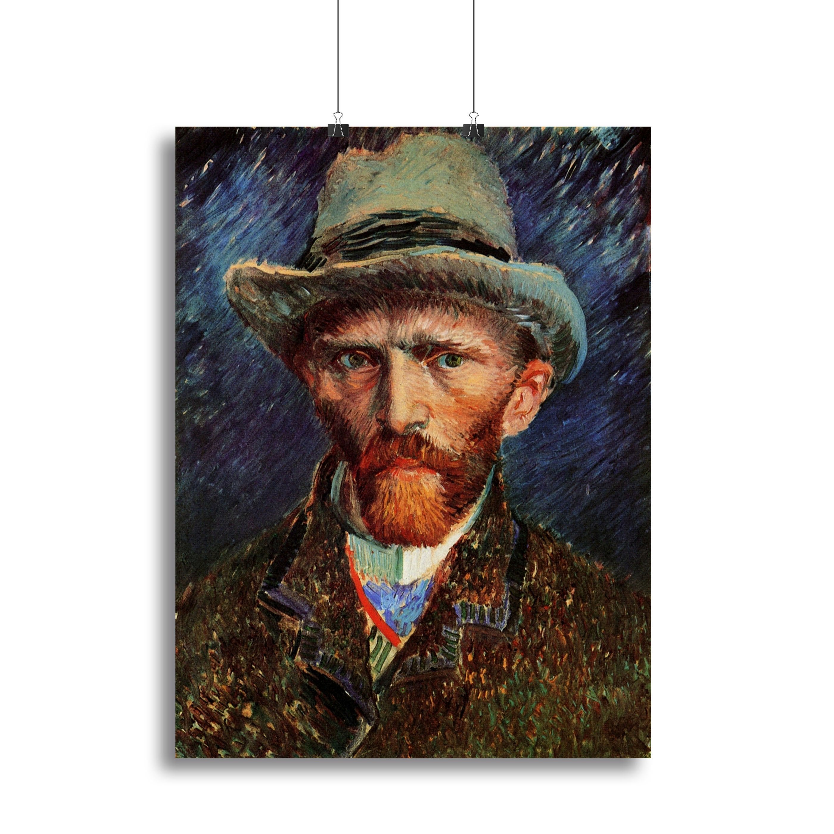 Self-Portrait with Grey Felt Hat by Van Gogh Canvas Print or Poster