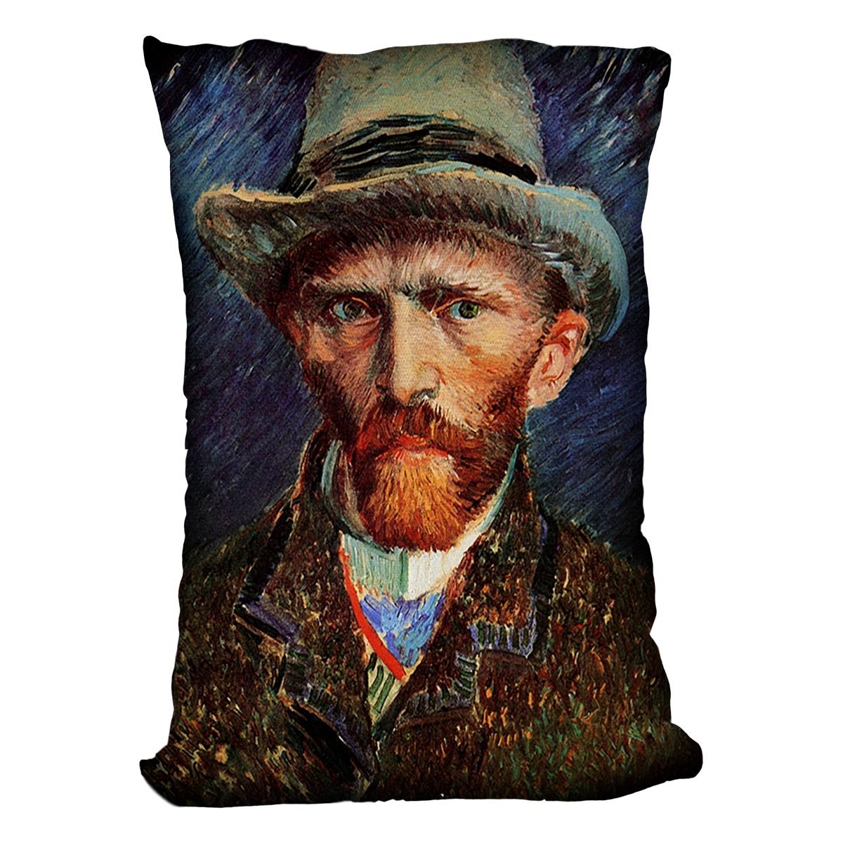 Self-Portrait with Grey Felt Hat by Van Gogh Throw Pillow