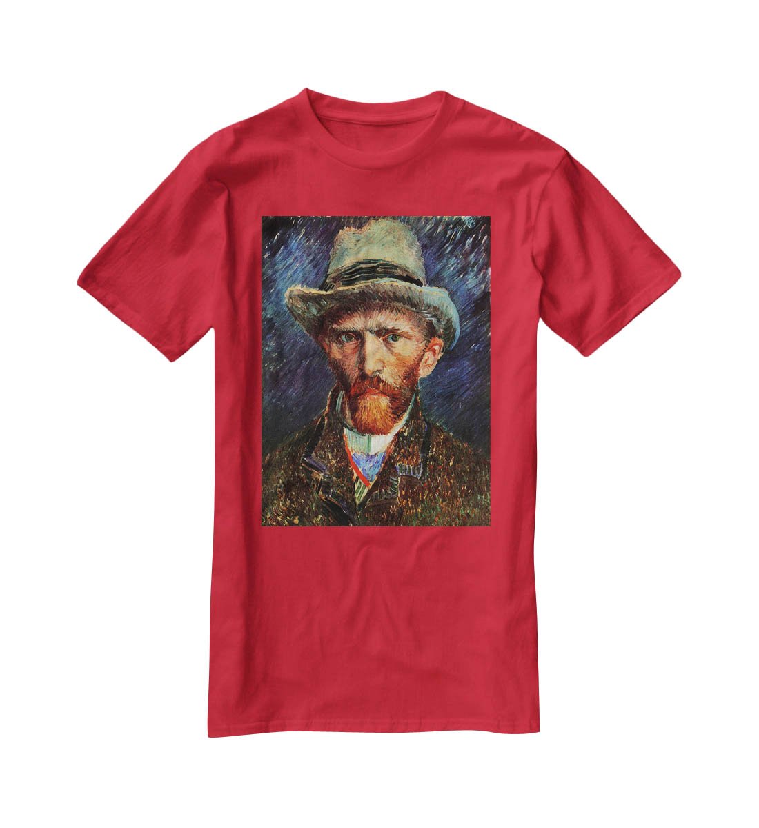 Self-Portrait with Grey Felt Hat by Van Gogh T-Shirt - Canvas Art Rocks - 4