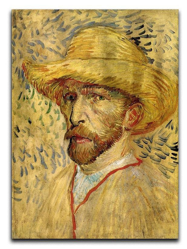 Self-Portrait with Straw Hat 2 by Van Gogh Canvas Print & Poster  - Canvas Art Rocks - 1