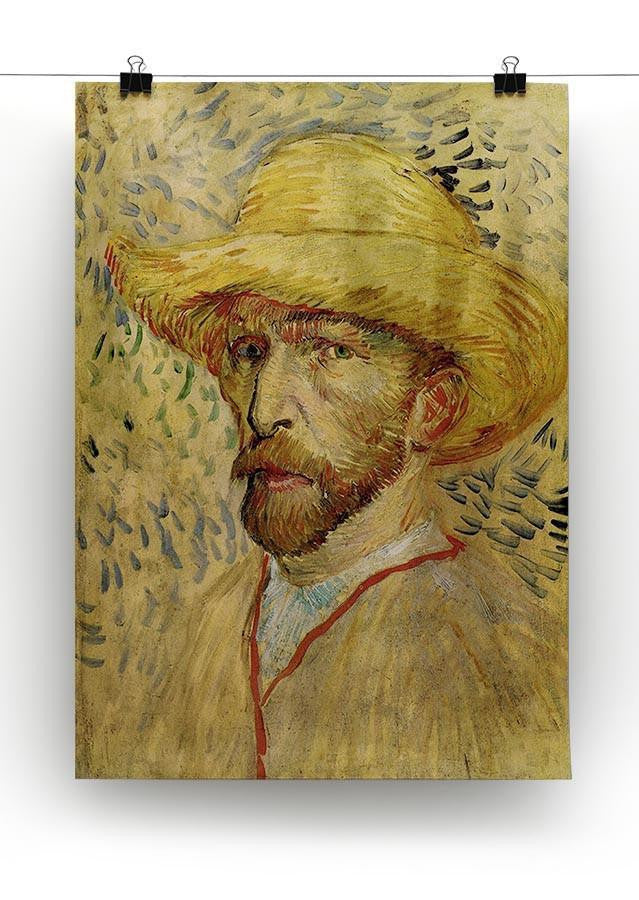 Self-Portrait with Straw Hat 2 by Van Gogh Canvas Print & Poster - Canvas Art Rocks - 2