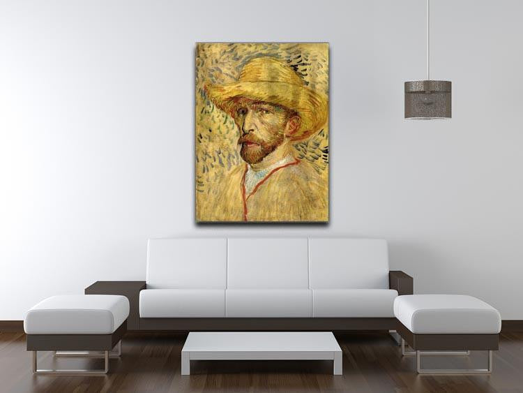 Self-Portrait with Straw Hat 2 by Van Gogh Canvas Print & Poster - Canvas Art Rocks - 4