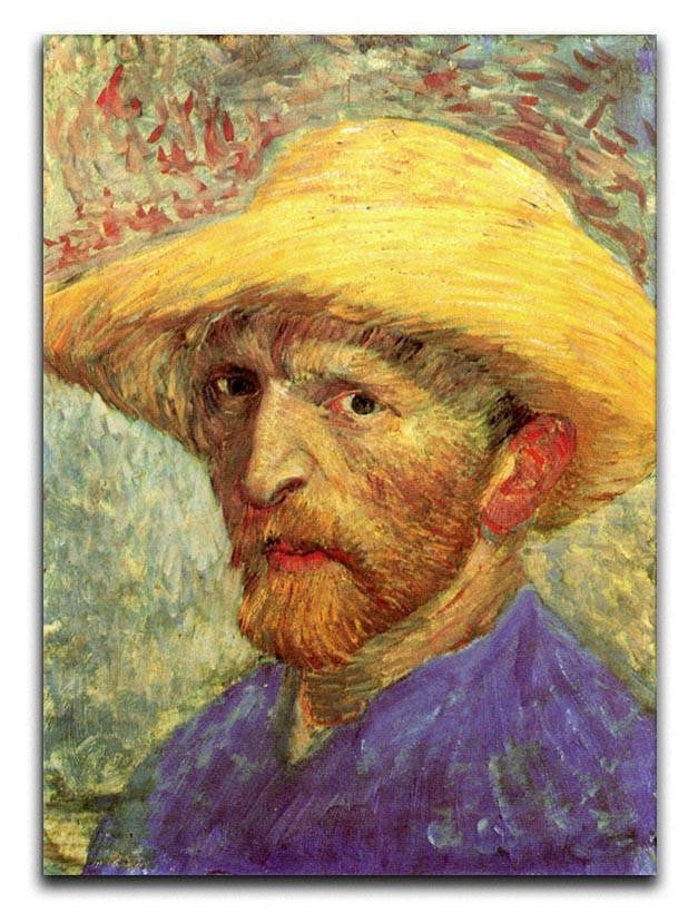 Self-Portrait with Straw Hat 3 by Van Gogh Canvas Print & Poster  - Canvas Art Rocks - 1
