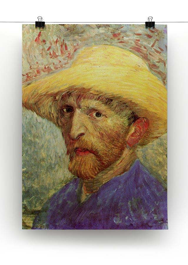 Self-Portrait with Straw Hat 3 by Van Gogh Canvas Print & Poster - Canvas Art Rocks - 2