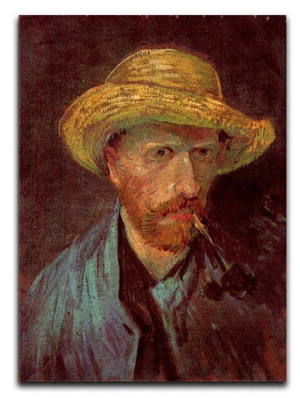 Self-Portrait with Straw Hat and Pipe by Van Gogh Canvas Print & Poster  - Canvas Art Rocks - 1