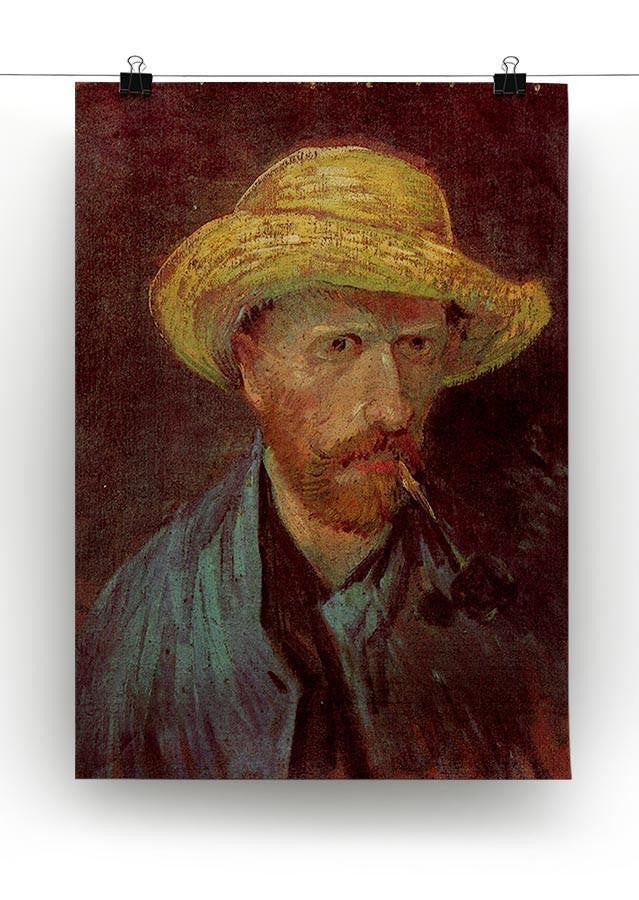Self-Portrait with Straw Hat and Pipe by Van Gogh Canvas Print & Poster - Canvas Art Rocks - 2