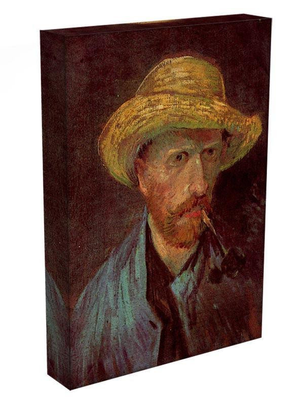 Self-Portrait with Straw Hat and Pipe by Van Gogh Canvas Print & Poster - Canvas Art Rocks - 3