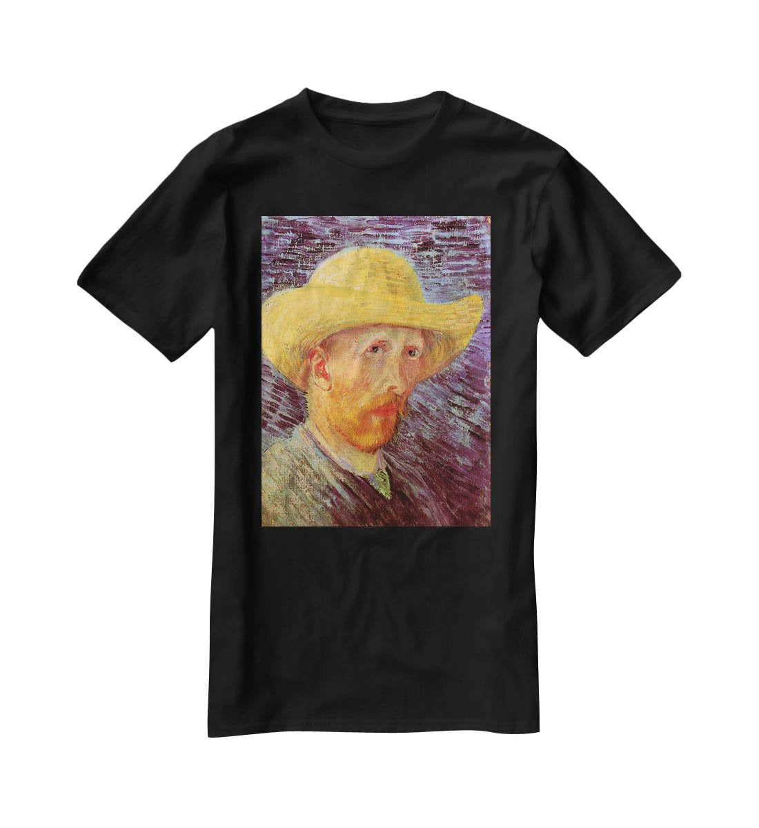 Self-Portrait with Straw Hat by Van Gogh T-Shirt - Canvas Art Rocks - 1