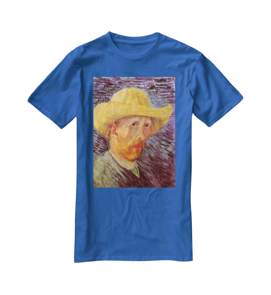 Self-Portrait with Straw Hat by Van Gogh T-Shirt - Canvas Art Rocks - 2