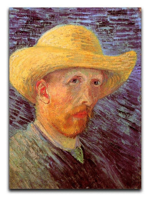 Self-Portrait with Straw Hat by Van Gogh Canvas Print & Poster  - Canvas Art Rocks - 1
