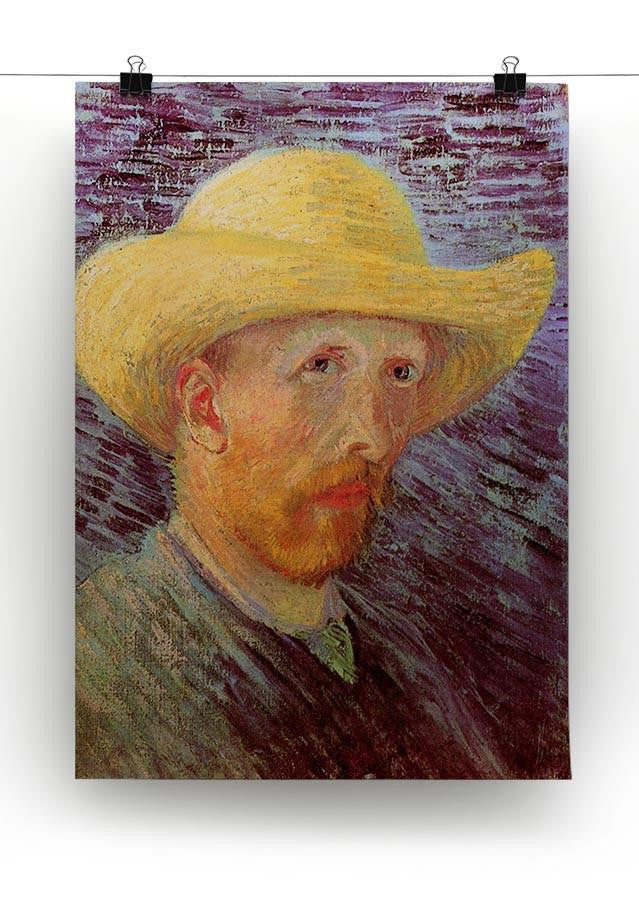 Self-Portrait with Straw Hat by Van Gogh Canvas Print & Poster - Canvas Art Rocks - 2
