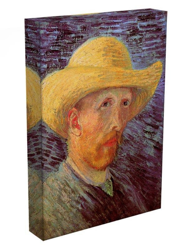 Self-Portrait with Straw Hat by Van Gogh Canvas Print & Poster - Canvas Art Rocks - 3