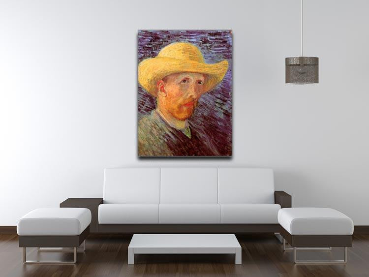 Self-Portrait with Straw Hat by Van Gogh Canvas Print & Poster - Canvas Art Rocks - 4