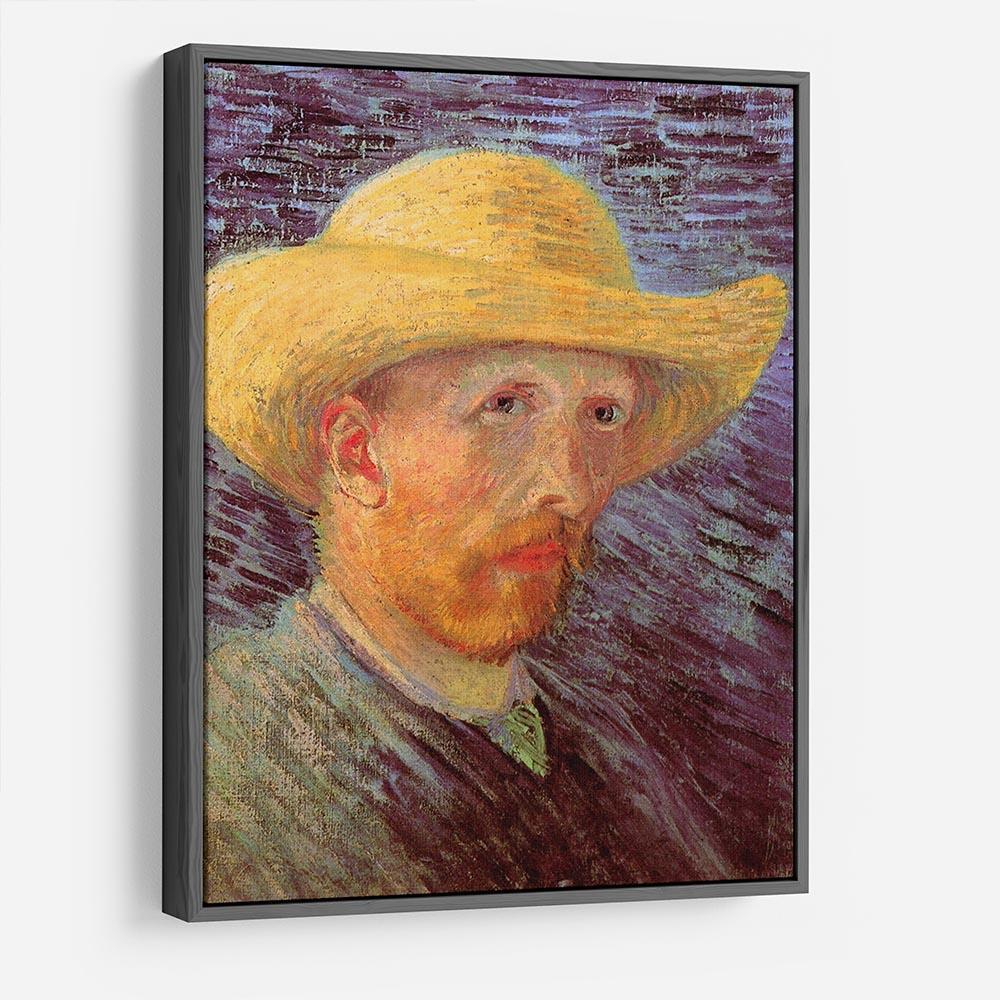 Self-Portrait with Straw Hat by Van Gogh HD Metal Print