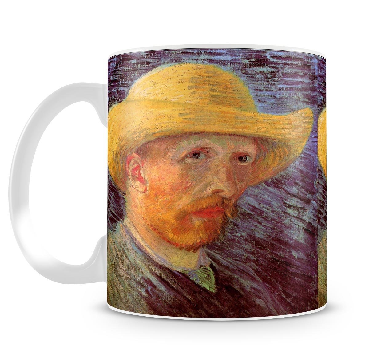 Self-Portrait with Straw Hat by Van Gogh Mug - Canvas Art Rocks - 4