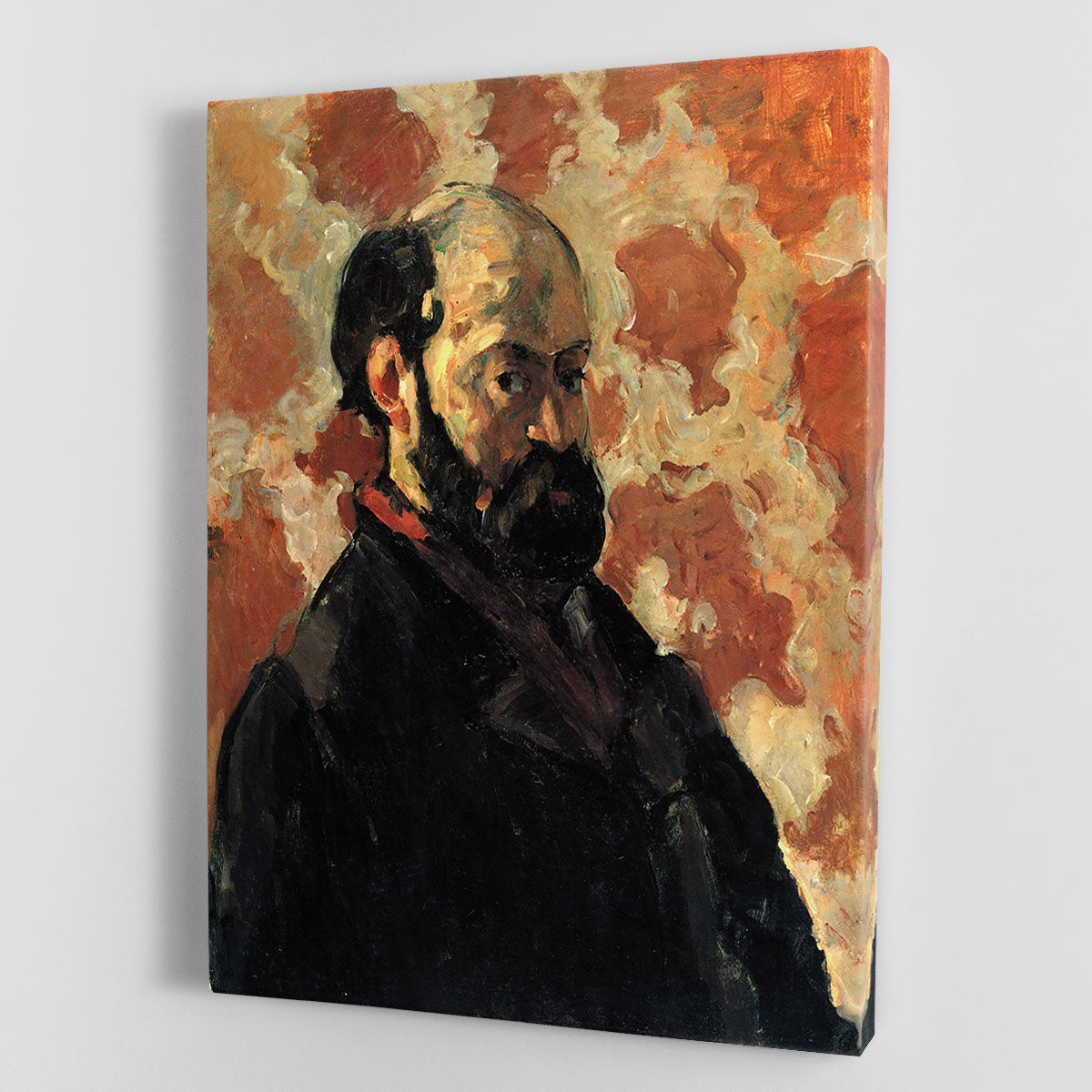 Self-portrait before Rose Background by Cezanne Canvas Print or Poster - Canvas Art Rocks - 1
