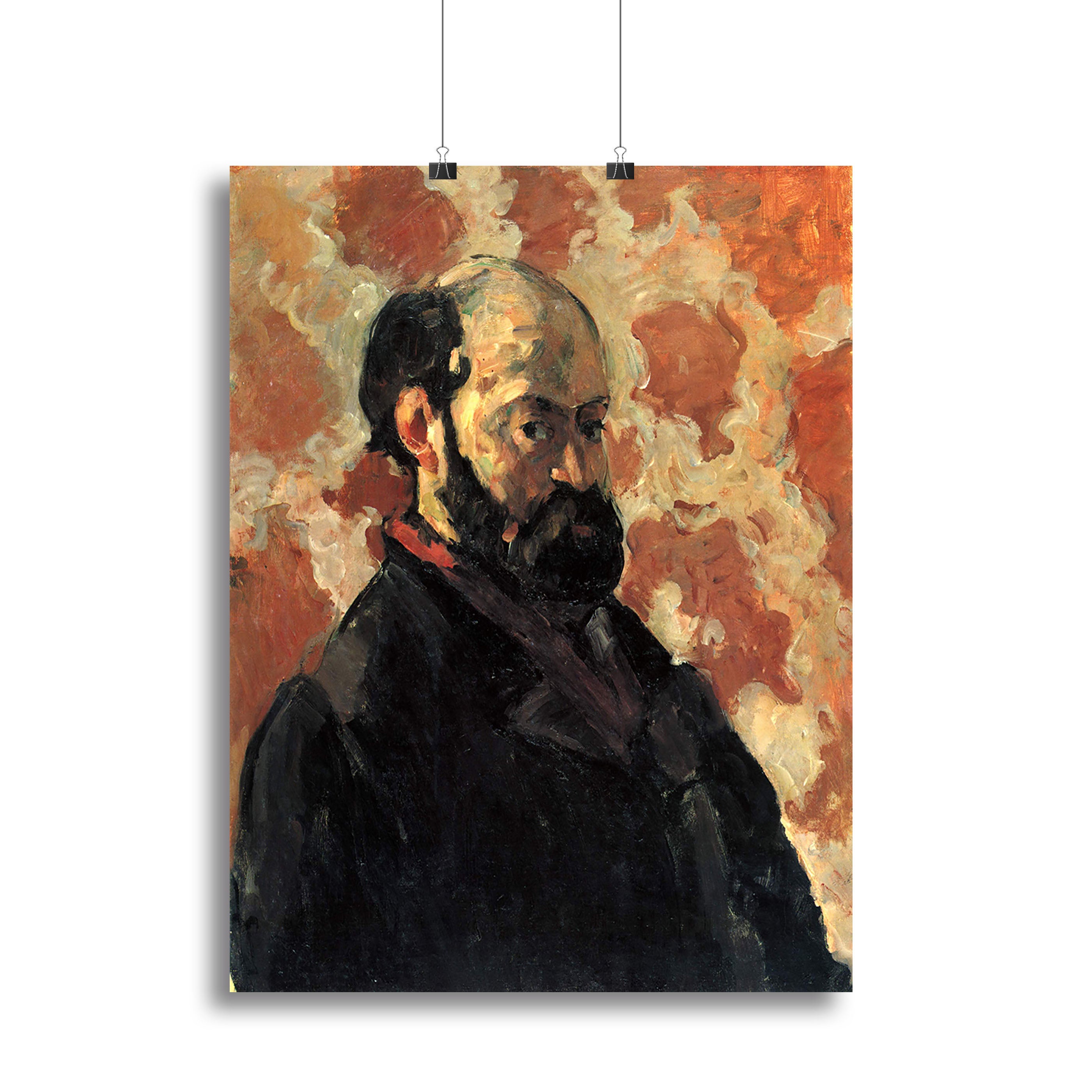 Self-portrait before Rose Background by Cezanne Canvas Print or Poster - Canvas Art Rocks - 2