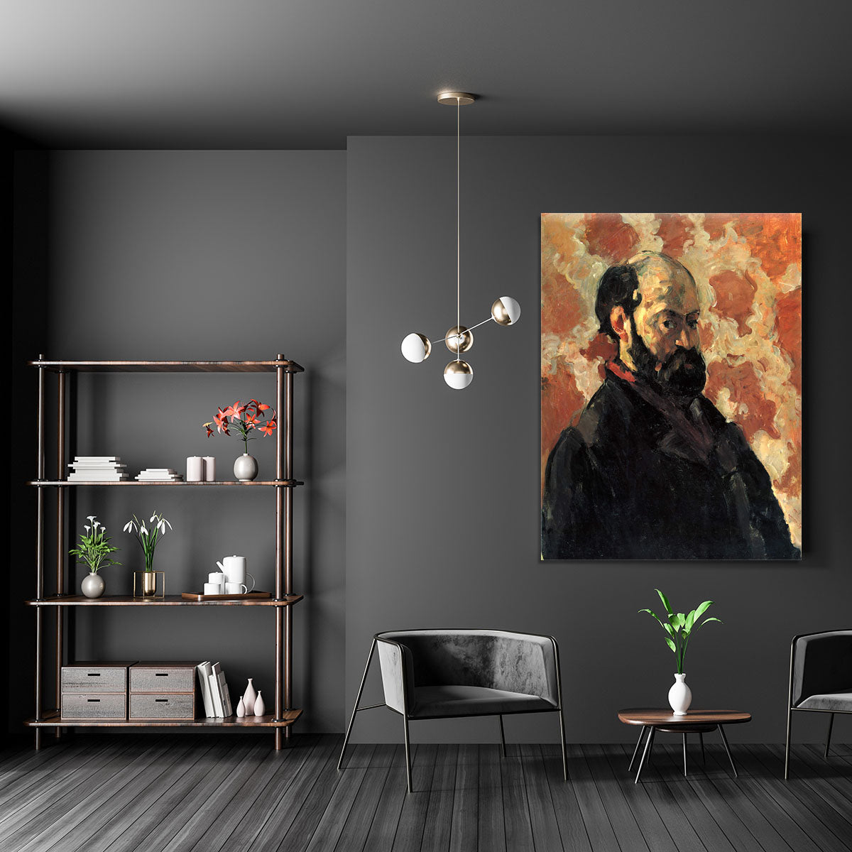 Self-portrait before Rose Background by Cezanne Canvas Print or Poster - Canvas Art Rocks - 5