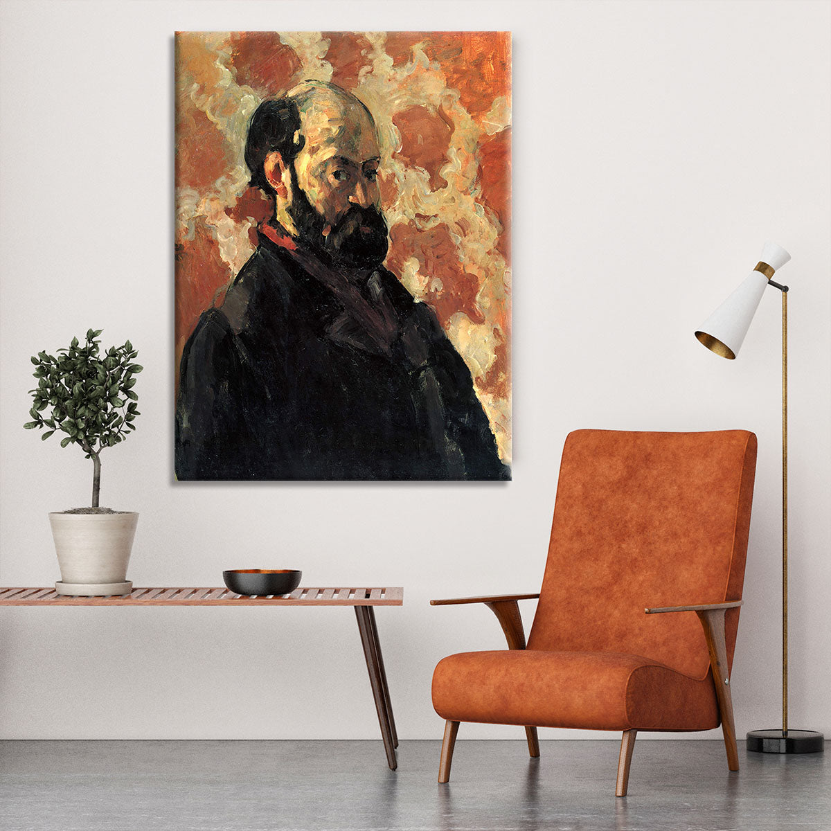 Self-portrait before Rose Background by Cezanne Canvas Print or Poster - Canvas Art Rocks - 6