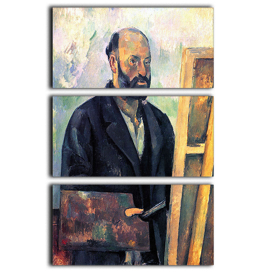 Self-portrait with Pallette by Cezanne 3 Split Panel Canvas Print - Canvas Art Rocks - 1