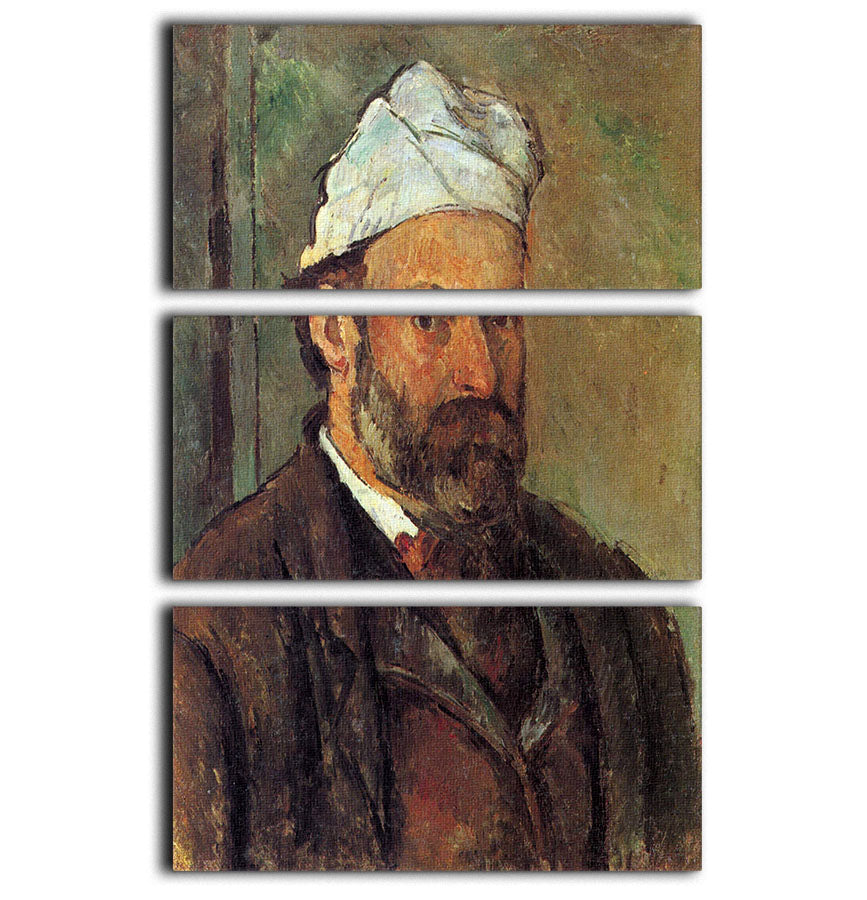 Self-portrait with a white turban by Cezanne 3 Split Panel Canvas Print - Canvas Art Rocks - 1
