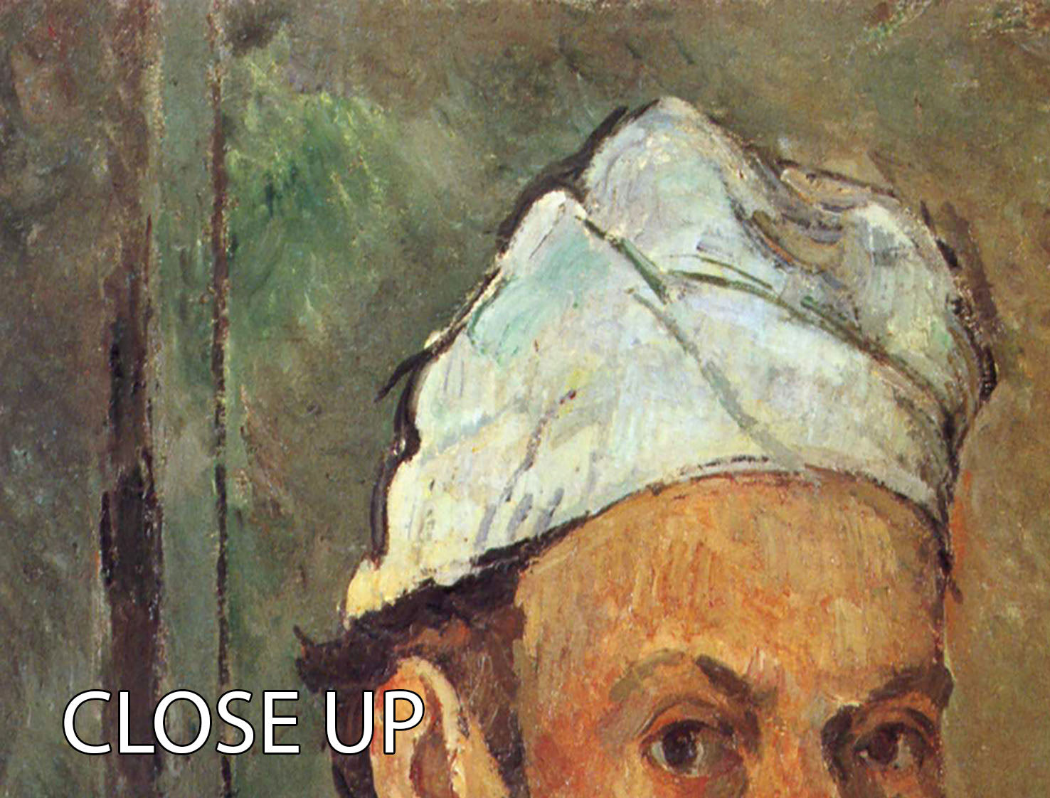 Self-portrait with a white turban by Cezanne 3 Split Panel Canvas Print - Canvas Art Rocks - 3