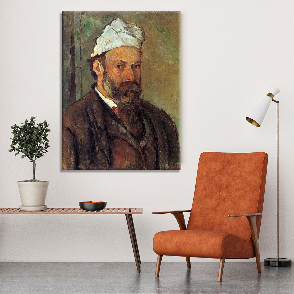 Self-portrait with a white turban by Cezanne Canvas Print or Poster - Canvas Art Rocks - 6