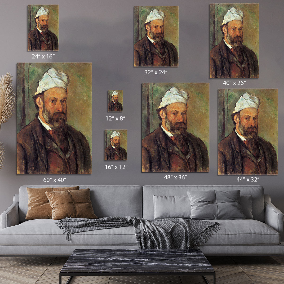 Self-portrait with a white turban by Cezanne Canvas Print or Poster - Canvas Art Rocks - 7