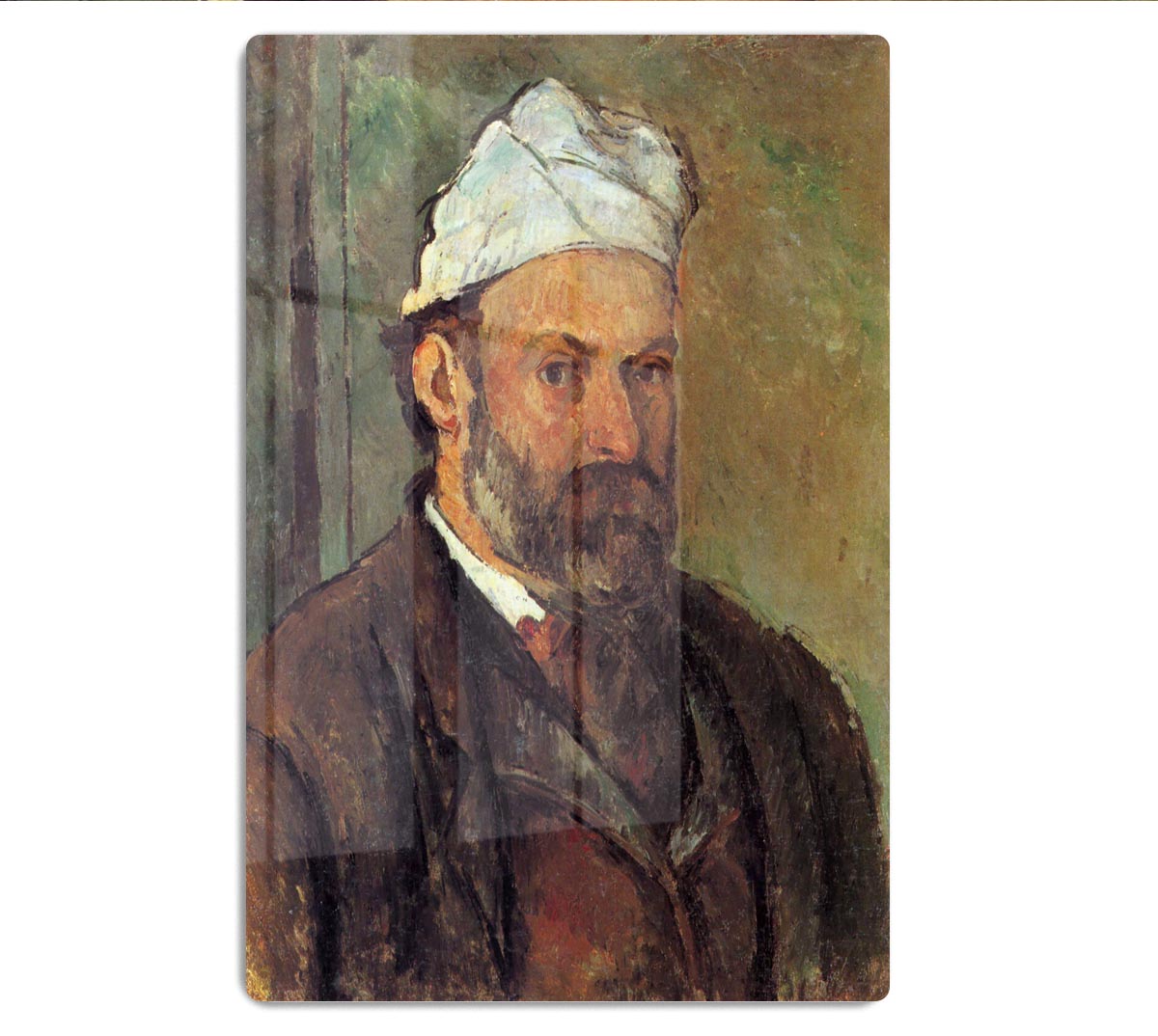 Self-portrait with a white turban by Cezanne Acrylic Block - Canvas Art Rocks - 1