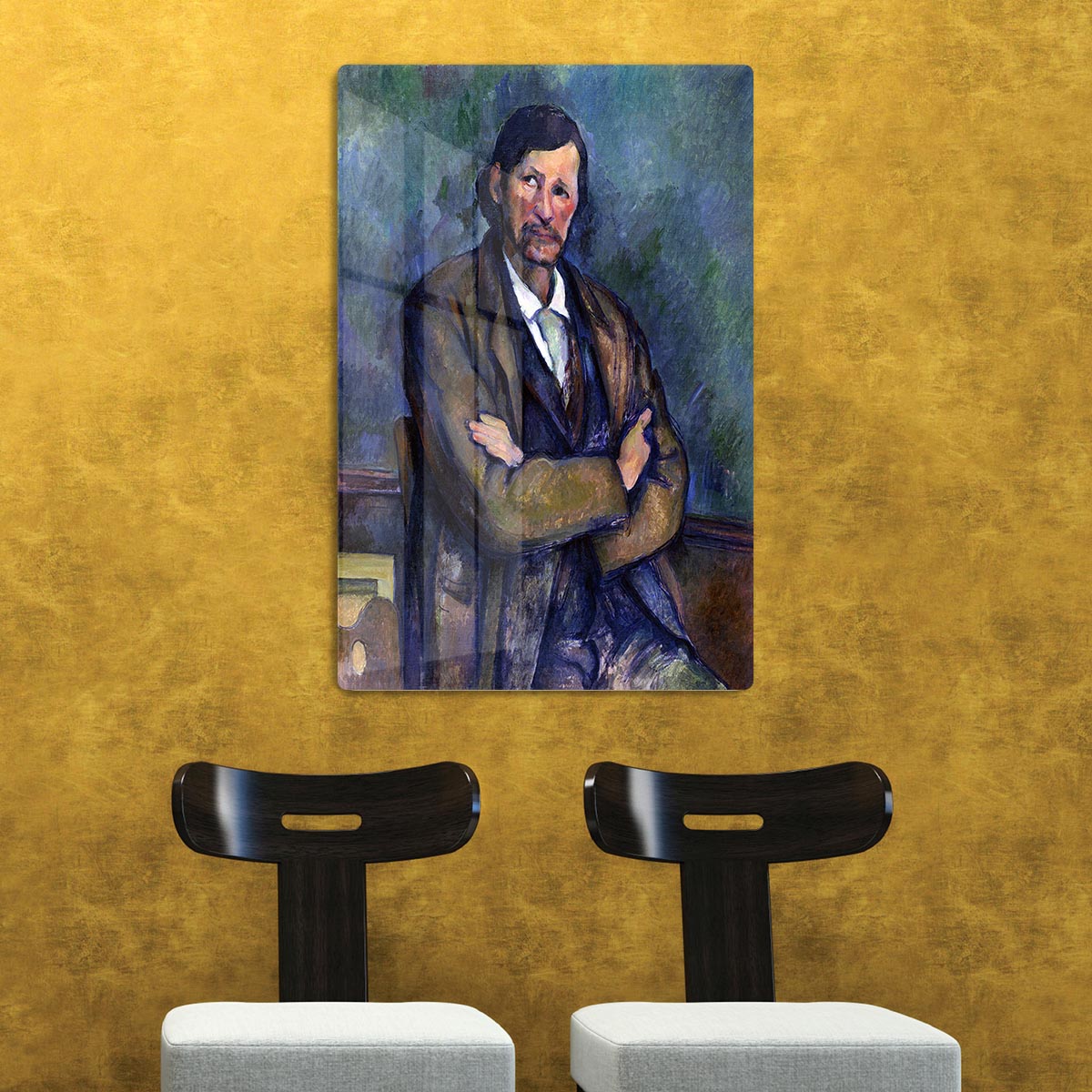 Self Portrait by Cezanne Acrylic Block - Canvas Art Rocks - 2