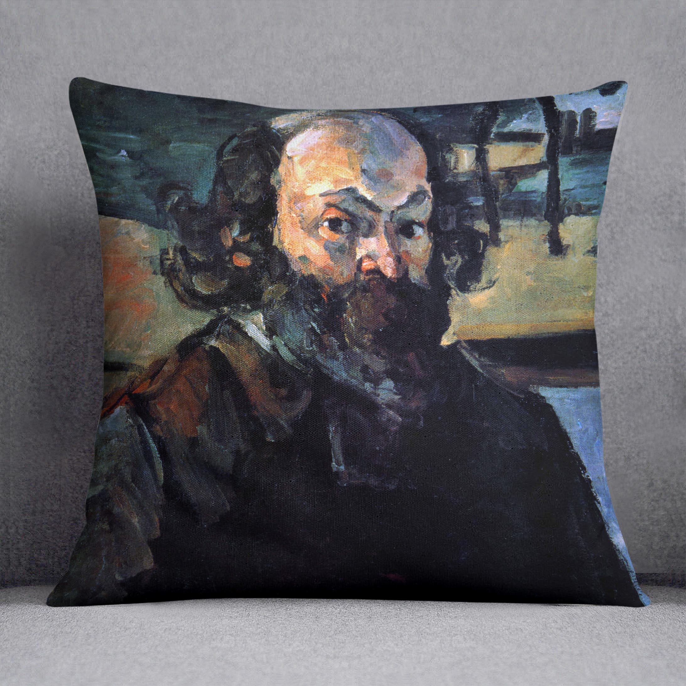 Self Portrait of Cezanne by Cezanne Cushion - Canvas Art Rocks - 1