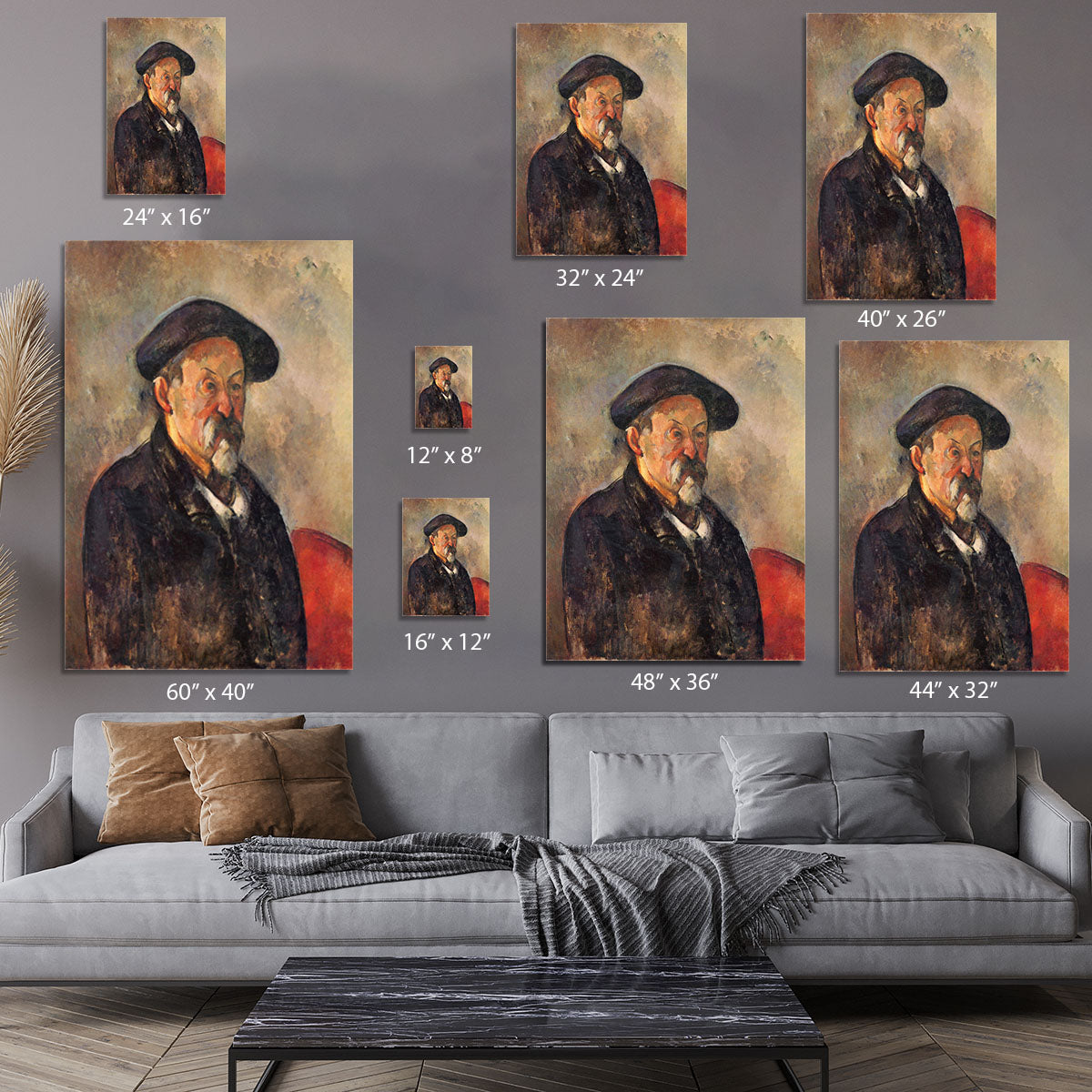 Self Portrait with Beret by Cezanne Canvas Print or Poster - Canvas Art Rocks - 7