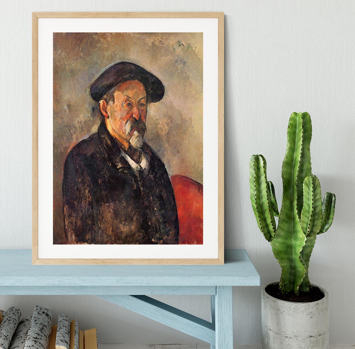 Self Portrait with Beret by Cezanne Framed Print - Canvas Art Rocks - 3